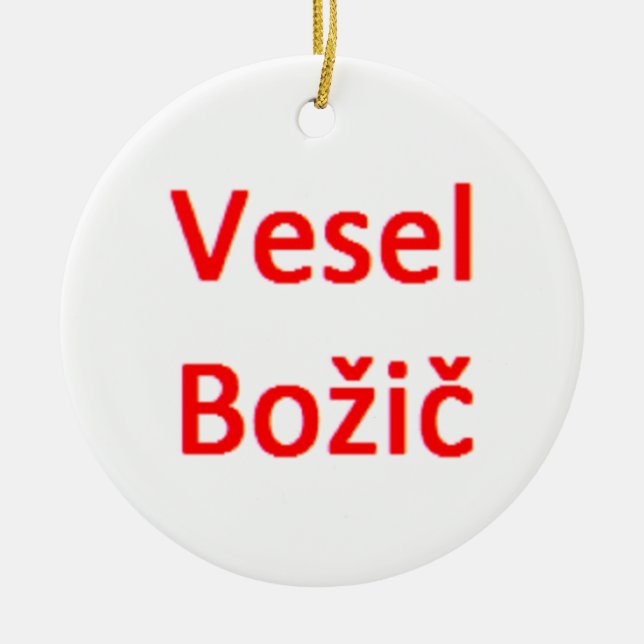slovenian vesel bozic ceramic ornament (Front)