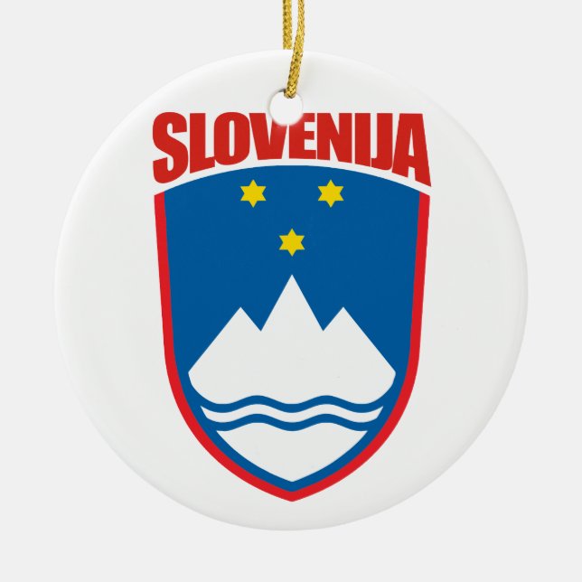 Slovenija (Slovenia) Ceramic Ornament (Front)