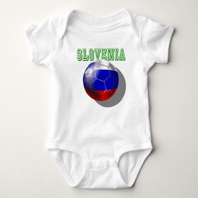 Slovenija Slovenia futbal Nogomet soccer ball Baby Bodysuit (Front)