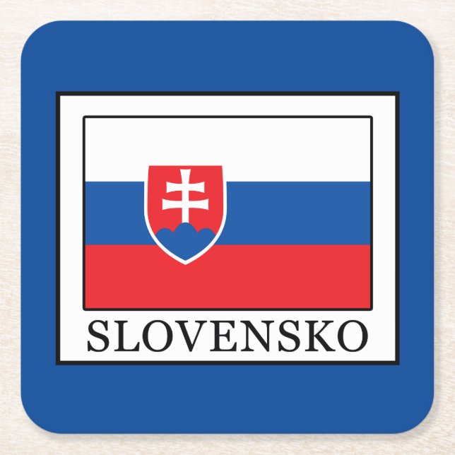 Slovensko Square Paper Coaster (Front)