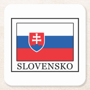 Slovensko Square Paper Coaster