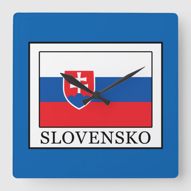 Slovensko Square Wall Clock (Front)