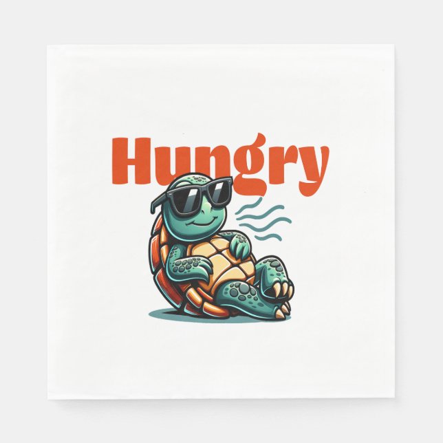Slow and Hungry – Cool Turtle Napkin (Front)