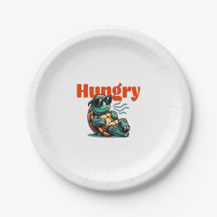 Slow and Hungry – Cool Turtle Paper Plate