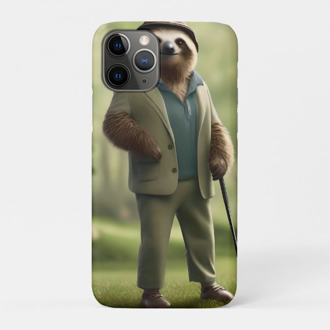 "Slow and Steady: A Sloth Dressed for Golf  Case-Mate iPhone Case (Back)