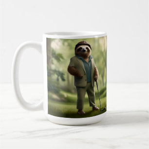 "Slow and Steady: A Sloth Is Dressed for Golf Coffee Mug
