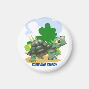Slow and Steady Cartoon Turtle Magnet