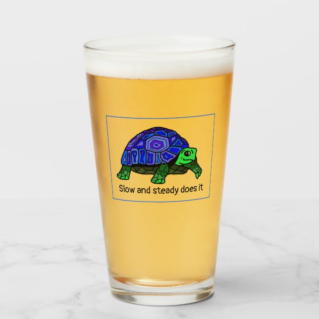 Slow and steady does it turtle, your name on back glass (Front Filled)