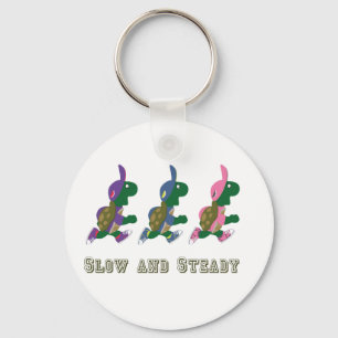 Slow and Steady Running Turtles Key Ring