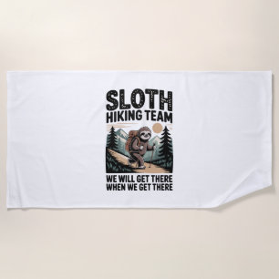 Slow and Steady Sloth Hiking Team Beach Towel