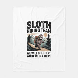 Slow and Steady Sloth Hiking Team Fleece Blanket
