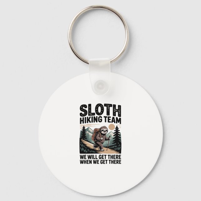 Slow and Steady Sloth Hiking Team Key Ring (Front)
