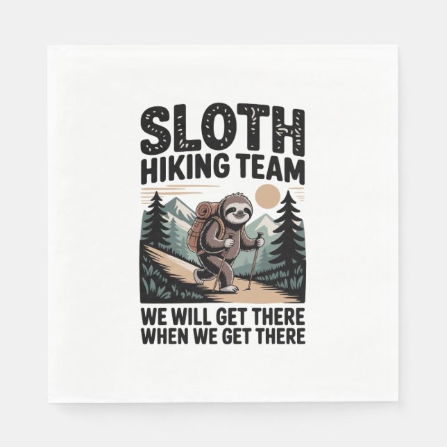 Slow and Steady Sloth Hiking Team Napkin (Front)