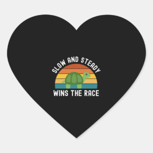 Slow And Steady Turtles Saying Heart Sticker