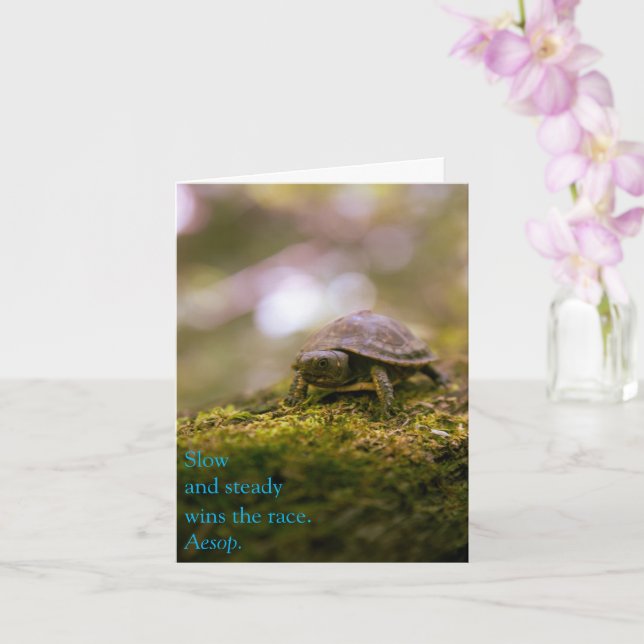 Slow and Steady Wins the Race - Aesop Card (Orchid)