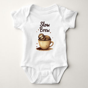 Slow Brew Coffee Sloth Baby Bodysuit