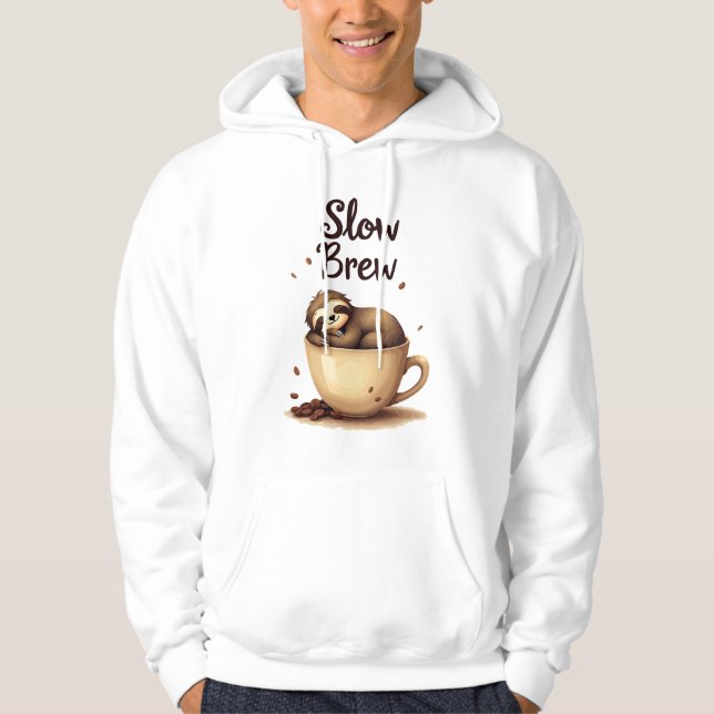 Slow Brew Coffee Sloth Hoodie (Front)