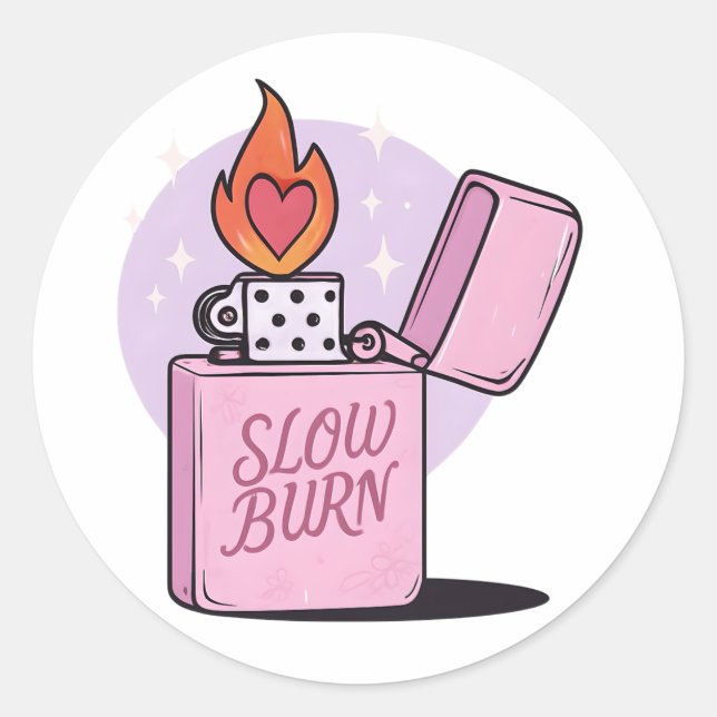 Slow Burn Reader Classic Round Sticker (Front)