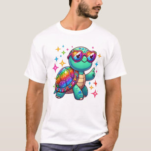 Slow but Fabulous – Sparkly Turtle Pride Design T-Shirt