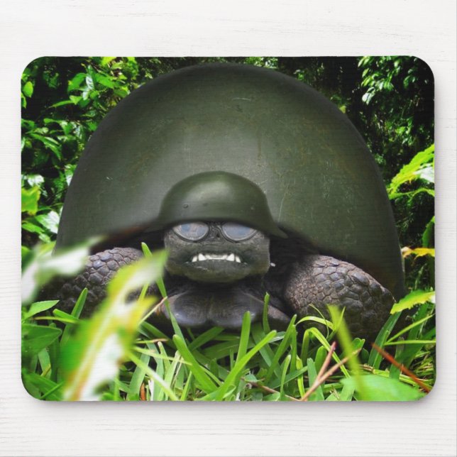 Slow Commando - Military Helmet Turtle Mouse Pad (Front)