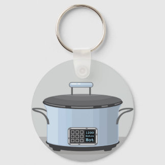 Slow cooking crock pot vector key ring