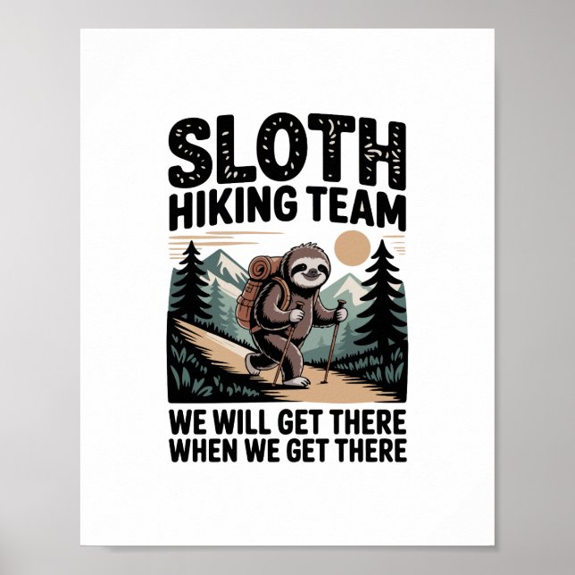 Slow Days Sunny Vibes Sloth Hammock Trop Poster (Front)