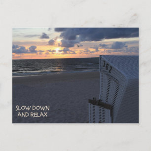 Slow down and relax - Strand beach Sonnenuntergang Postcard