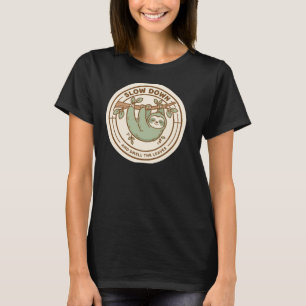 Slow Down and Smell the Leaves Cute Sloth Nature L T-Shirt
