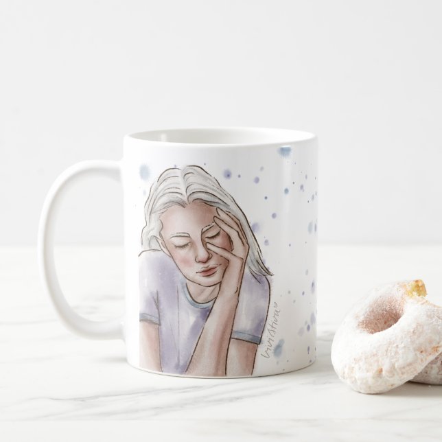 Slow Down Mug | Blue Splash & Girl (With Donut)