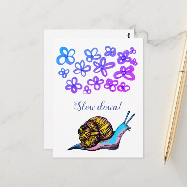 Slow down postcard (Front/Back In Situ)