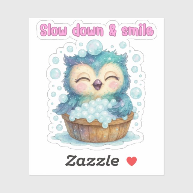 Slow Down & Smile – Owl Sticker (Sheet)