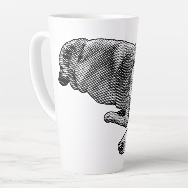 Slow Heat, Closed Eyes Latte Mug (Left Angle)