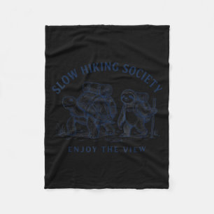 Slow hiking society enjoy the view sloth turtle fleece blanket