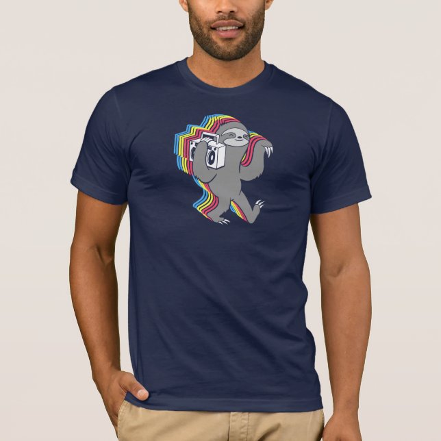 Slow Jams (Boombox Sloth) T-Shirt (Front)