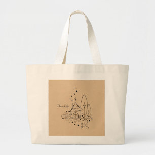 Slow Life. Just like a cat. Large Tote Bag