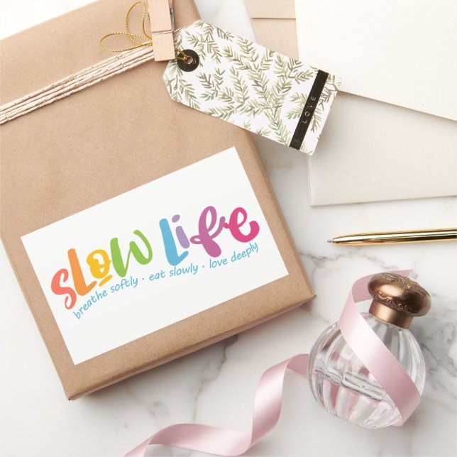Slow Life Rectangular Sticker (Gifting)