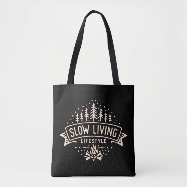 Slow Living Lifestyle Tote Bag (Front)
