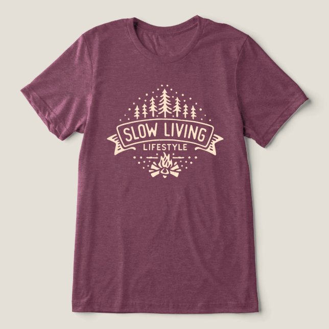 Slow Living Lifestyle Tri-Blend Shirt (Design Front)
