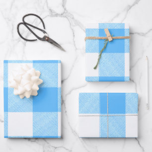 Slow-Living Summer Sky Check Wrapping Paper Sheet