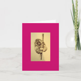 Slow Loris Birthday Card - Pink