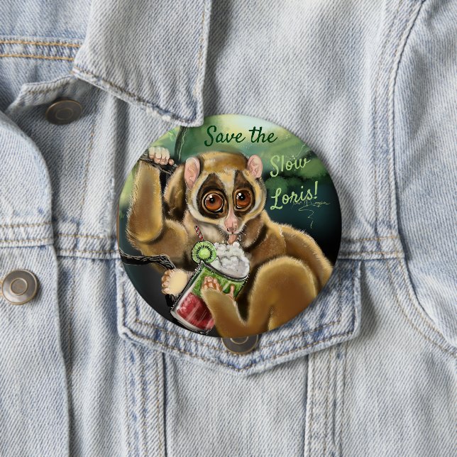 Slow Loris Smoothie 10 Cm Round Badge (In Situ)