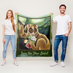 Slow Loris Smoothie Fleece Blanket