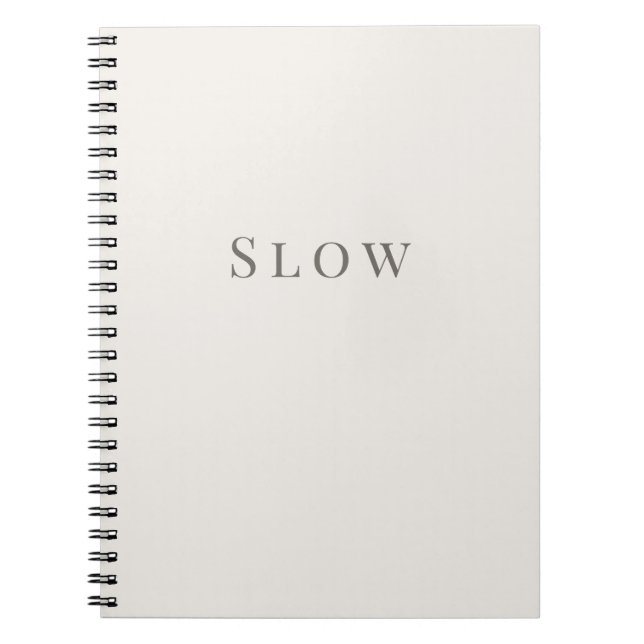 Slow – Minimal Typography Notebook (Front)