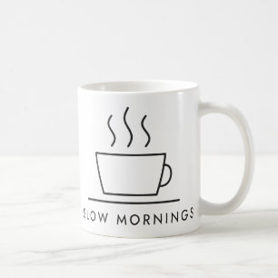Slow Mornings Coffee Line Drawing Mug