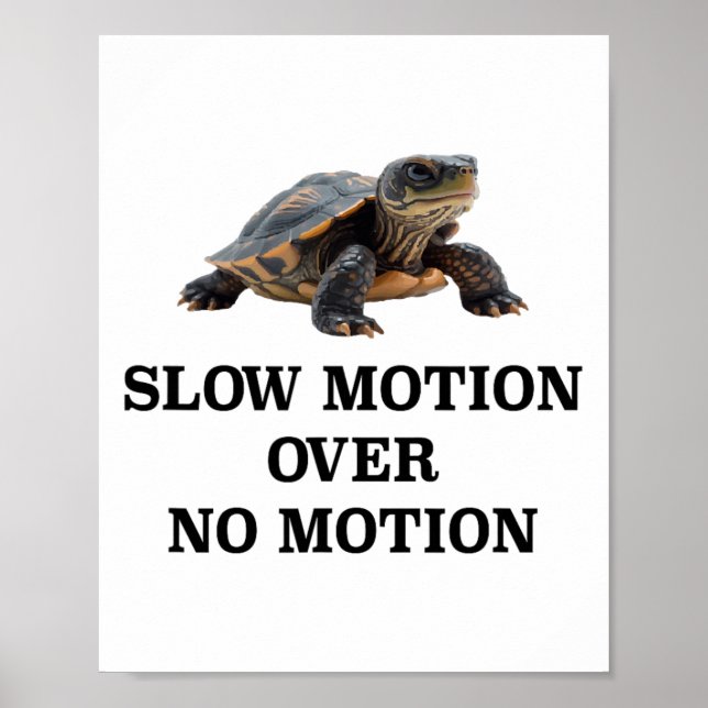 Slow Motion Over No Motion Turtle Meme  Poster (Front)