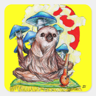 Slow Moves and Good Vibes Square Sticker