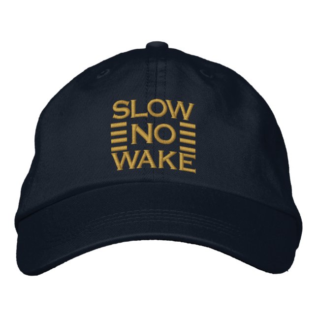 Slow No Wake CAPTAIN Stripes Embroidered Hat (Front)