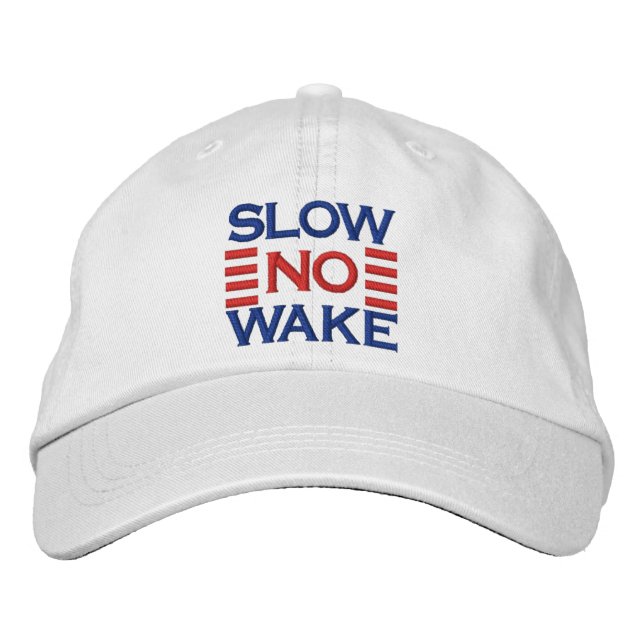 Slow No Wake CAPTAIN Stripes Embroidered Hat (Front)