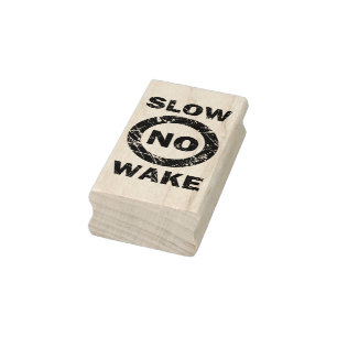 Slow No Wake Nautical Signage Marina Rubber Stamp