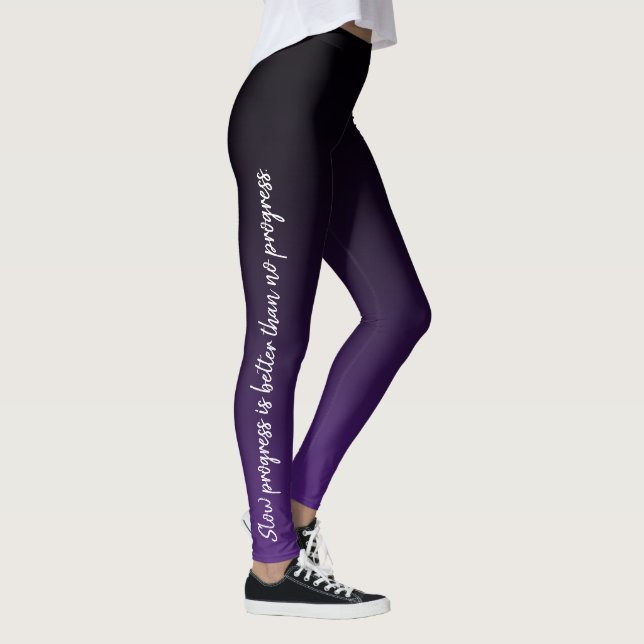 "Slow Progress is Better than No Progress" Quote Leggings (Right)